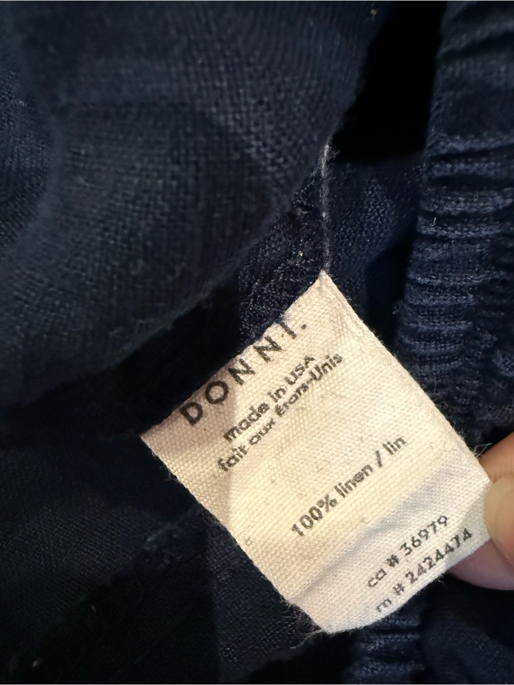 DONNI Navy Linen Simple Pant size XXS - Picture 6 of 7